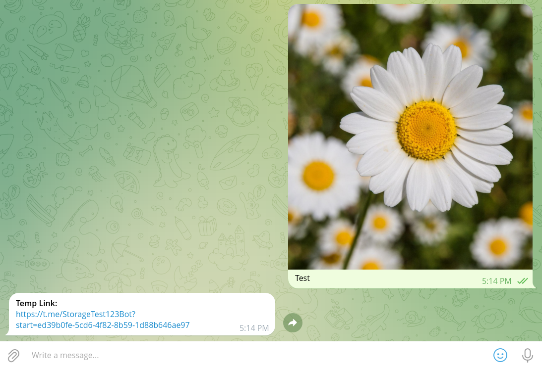 Telegram Private File Storage Screenshot